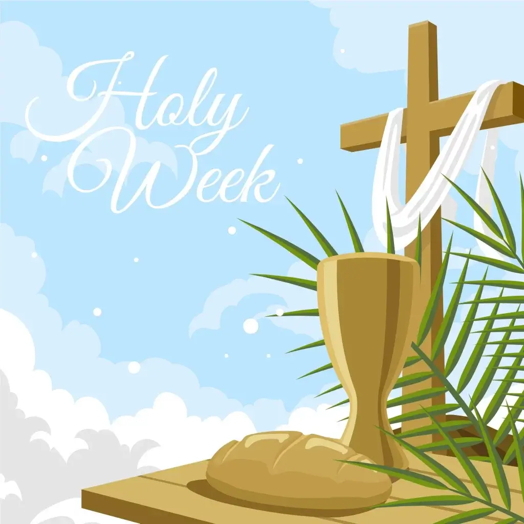 holy week wish with jesus cross for semana santa 2024