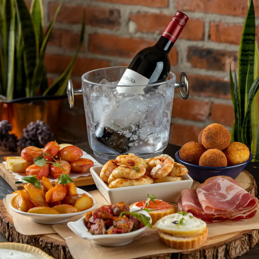 Wines and tapas at El Pintxo de Petritxol.