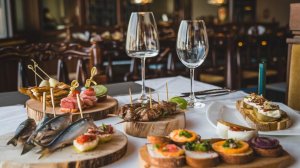 Non-alcoholic Drink with various pintxos